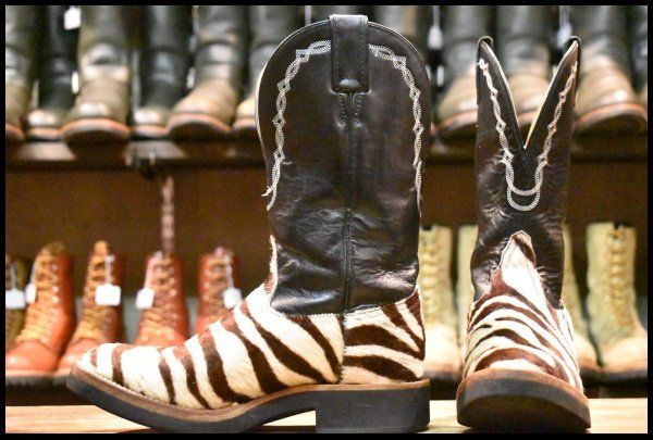 7B 良品】Tony Lama トニーラマ ウエスタンブーツ VL2611 ゼブラ柄