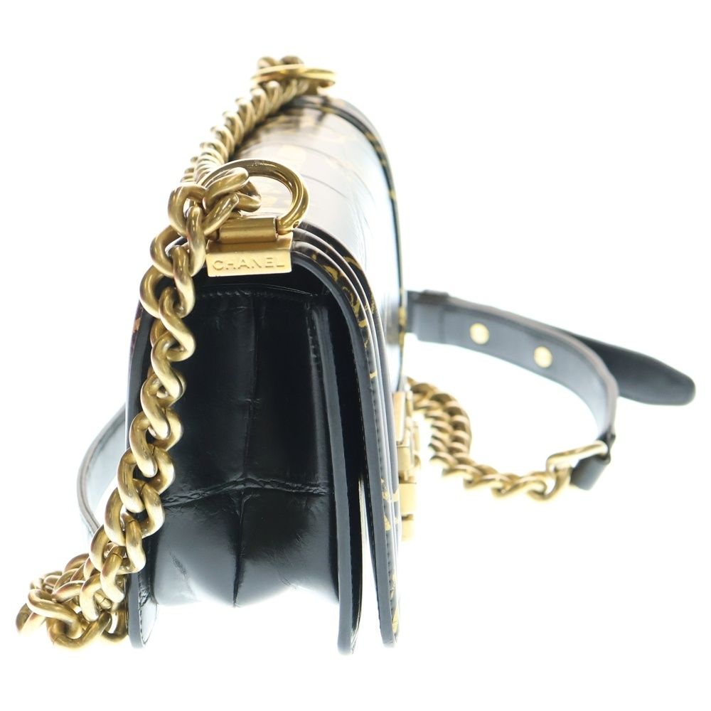 シャネル　ボーイシャネル25パテントレザー　チェーンショルダーバッグ ゴールド BOY CHANEL シャネル ボーイシャネル ドバイ限定 ココマーク チェーン