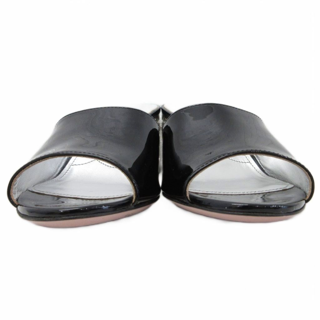 プラダ PRADA 美品 ミュール サンダル パンプス オープントゥ デザイン