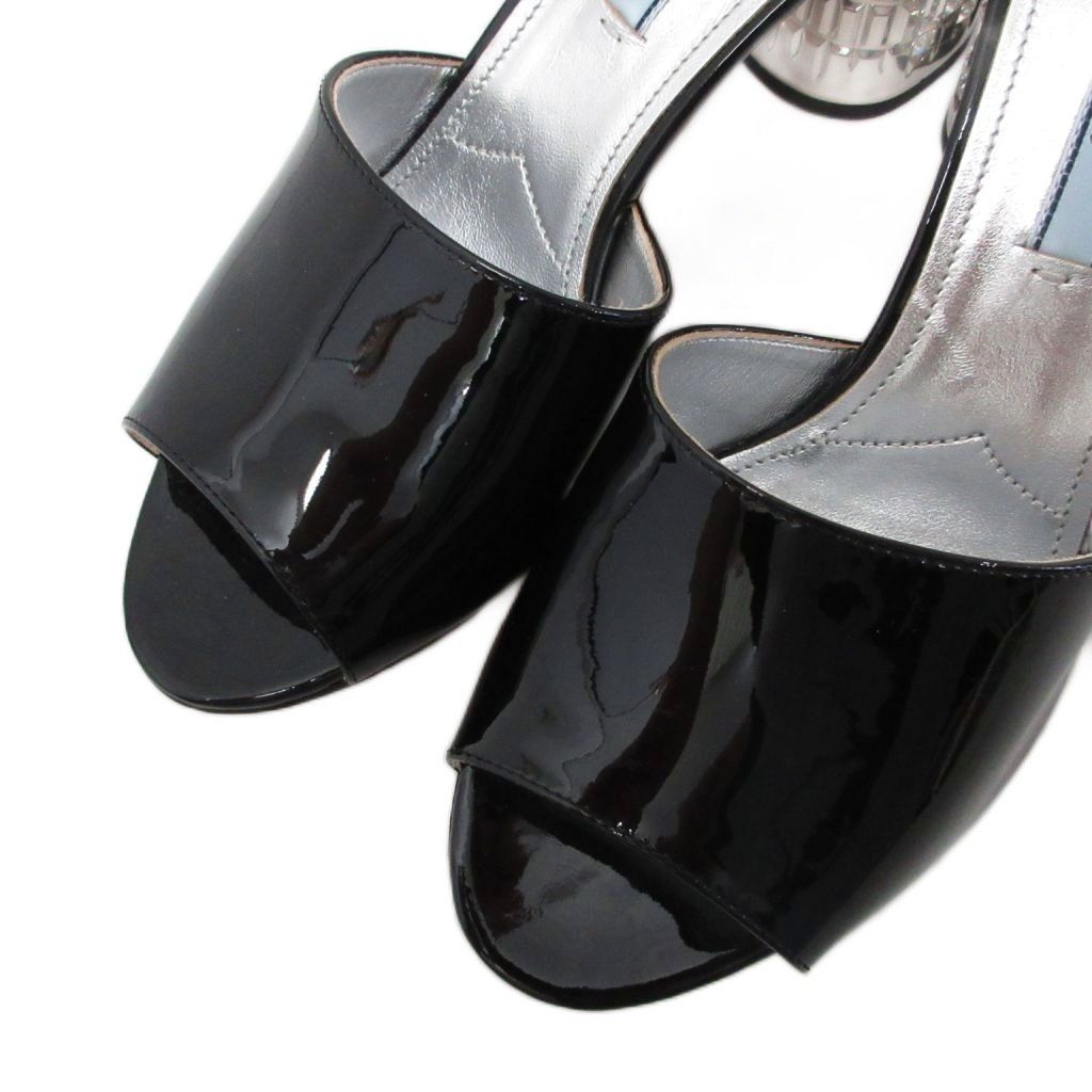 プラダ PRADA 美品 ミュール サンダル パンプス オープントゥ デザイン