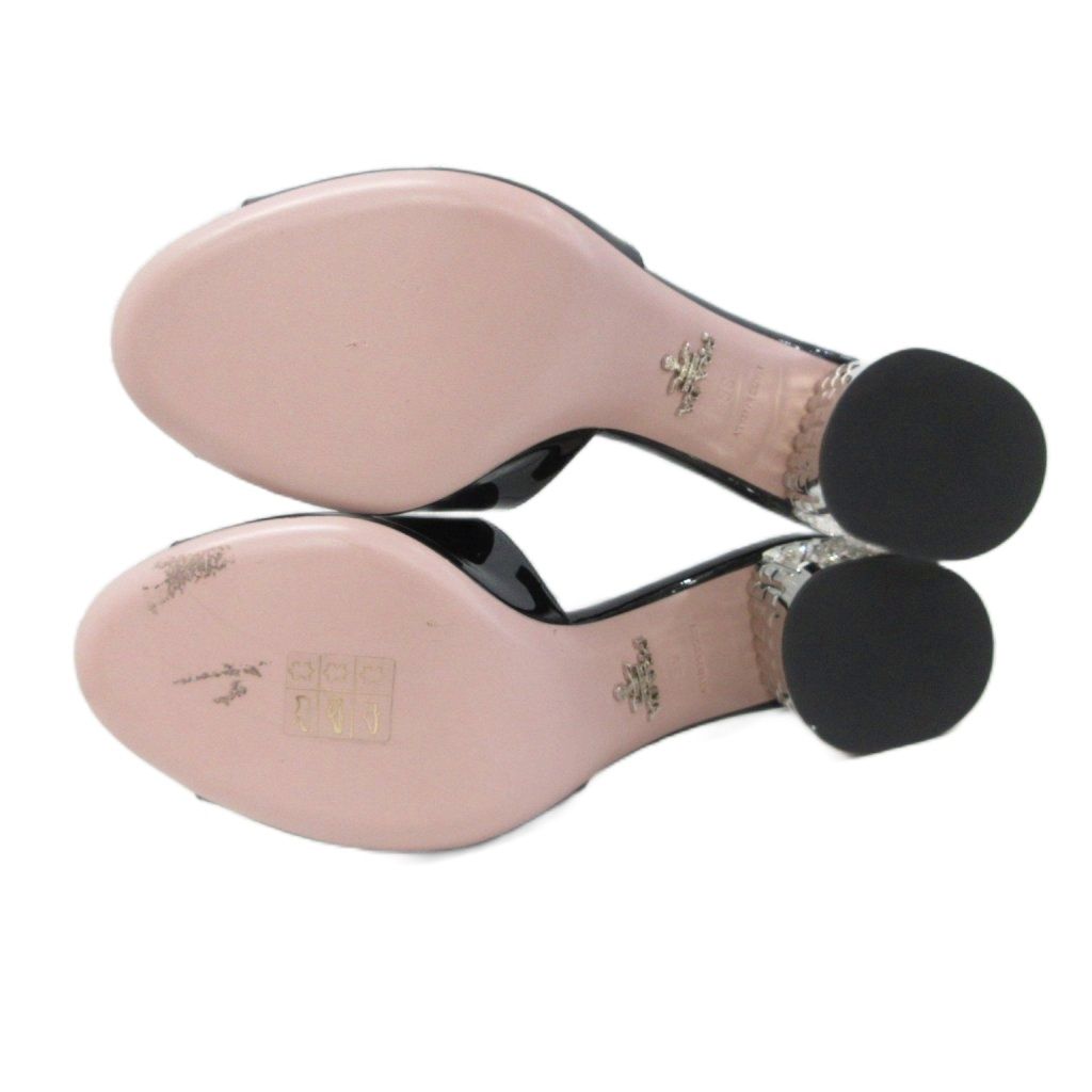 PRADA ブラックオープントゥハイヒールサンダル36 2/1 PRADA ブラックオープントゥハイヒールサンダル36 2/1 PRADA ブラック