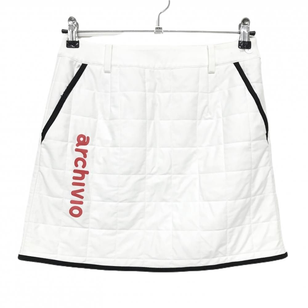 アルチビオリバーシブルスカート中綿 アルチビオ 中綿スカート 白×黒 薄手 ロゴレッド レディース 36(S