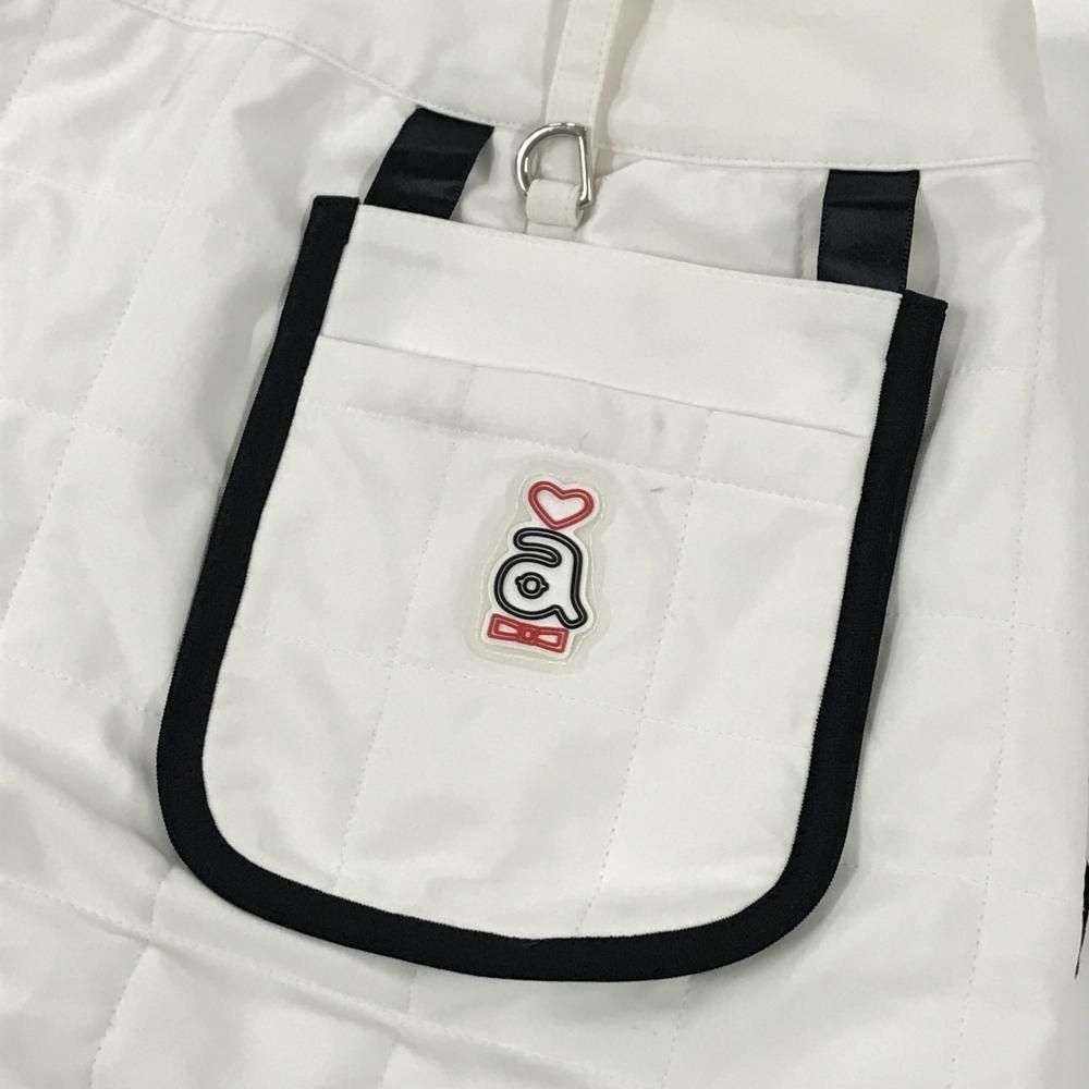 【新品未使用】archivio ゴルフ 中綿入りスカート サイズ36 アルチビオ 中綿スカート 白×黒 薄手 ロゴレッド レディース 36(S