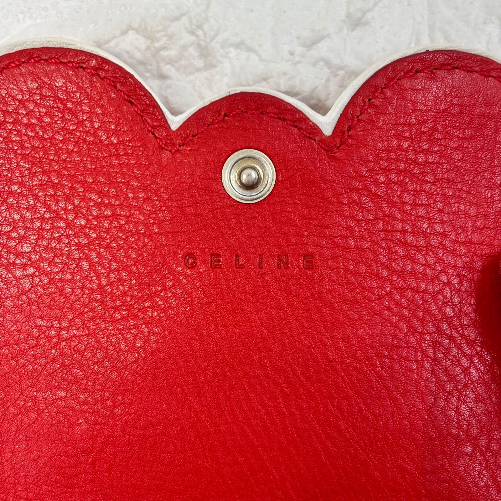 ◼︎ 美品 CELINE セリーヌ ミニウォレット レッド 赤 レザー コイン