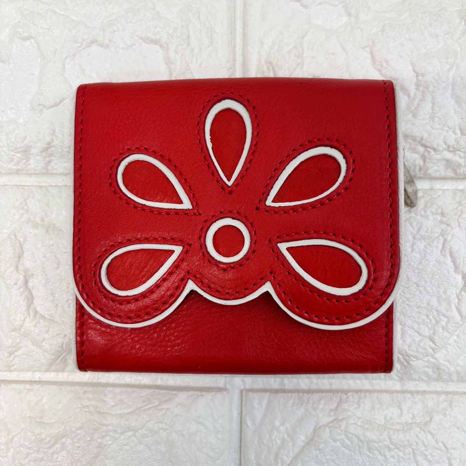 ◼︎ 美品 CELINE セリーヌ ミニウォレット レッド 赤 レザー コイン