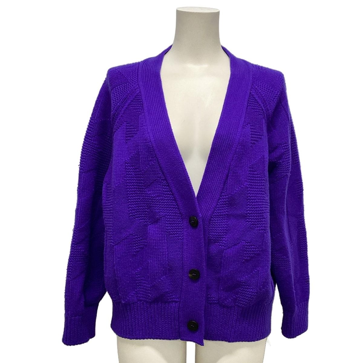 エルメス コットンシルクニットアンサンブル カーディガン＋半袖ニット パープル エルメス コットンシルクニットアンサンブル カーディガン＋半袖ニット