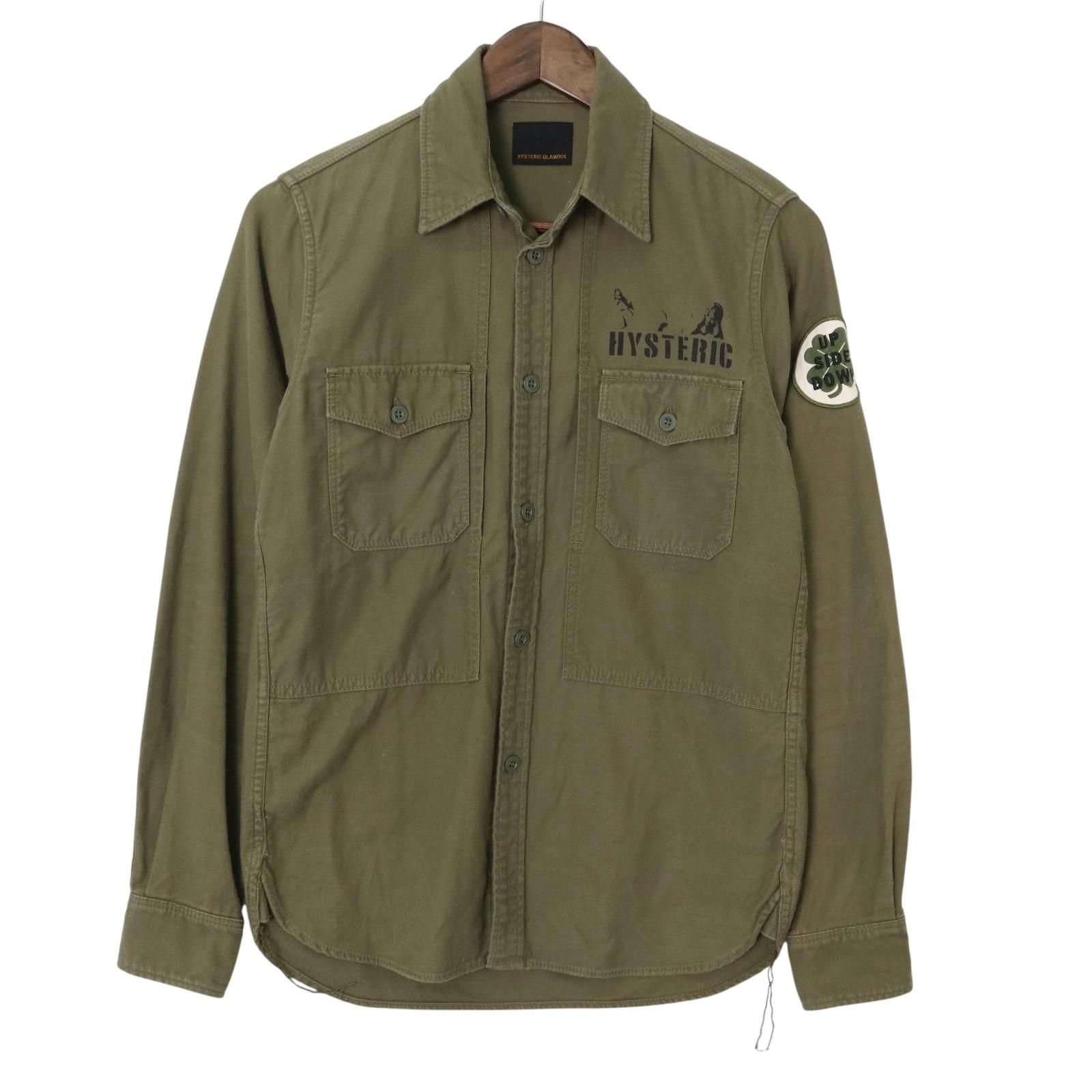 美品【ヒステリックグラマー】ミリタリー ロングベスト ワッペン カーキ ヒステリックグラマー リメイクミリタリーベスト カーキ ワンピース