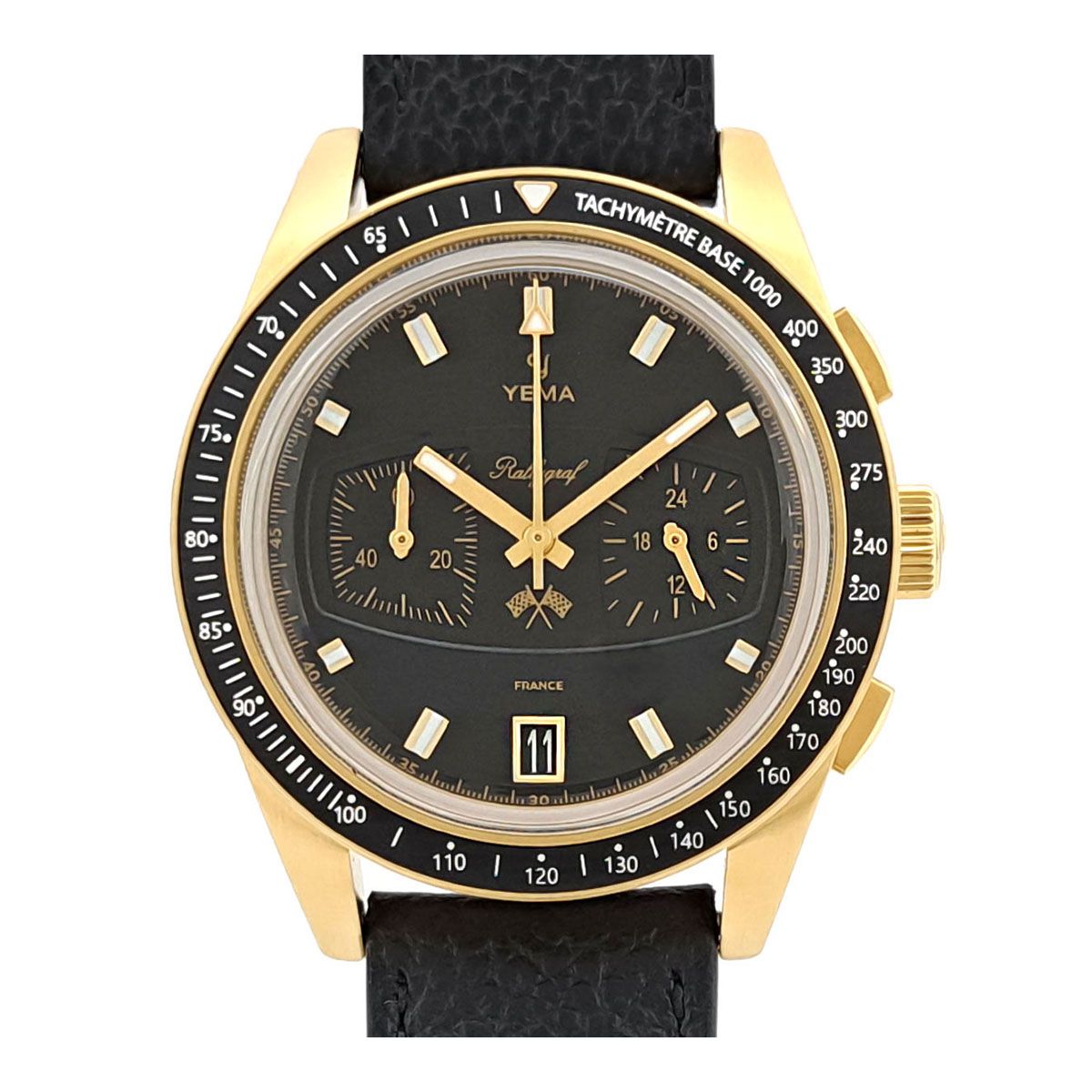 イエマ ラリーグラフ2 クオーツ ゴールドメッキ メンズ YEMA【中古  