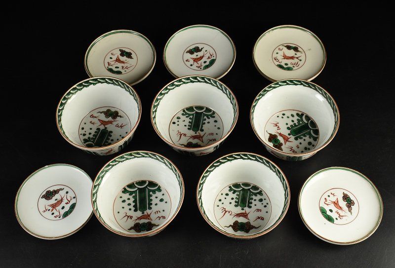 蔵A3250】九谷 色絵 蓋茶碗 碗 蓋物 五客 - メルカリ