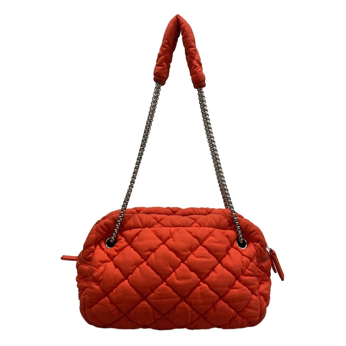 CHANEL 赤 キルティング バッグ CHANEL(シャネル) ショルダーバッグ バブルキルト レッド チェーン