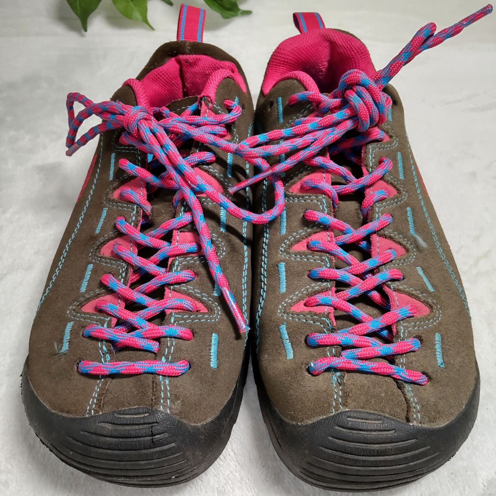 KEEN キーン ジャスパー アウトドアスニーカー 茶色 ブラウン ピンク 水色 ライト ブルー 25.0 cm