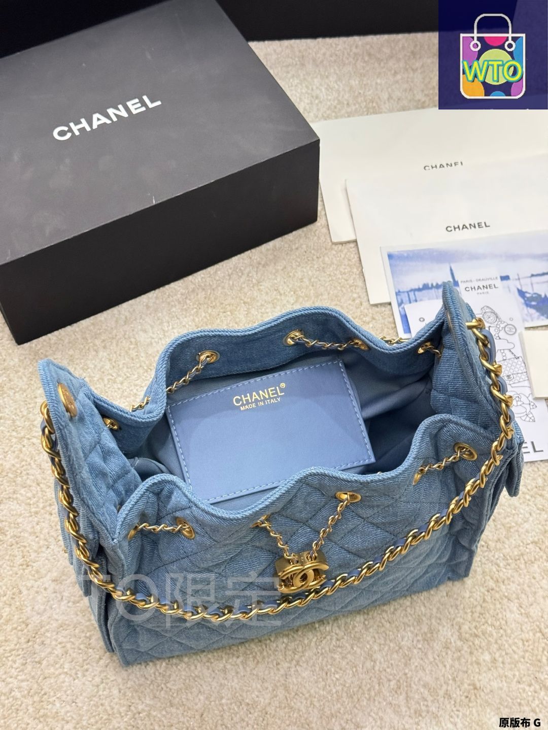 今日特価】Chanel Denim Embroidered Tote Bag シャネル デニム 刺繍
