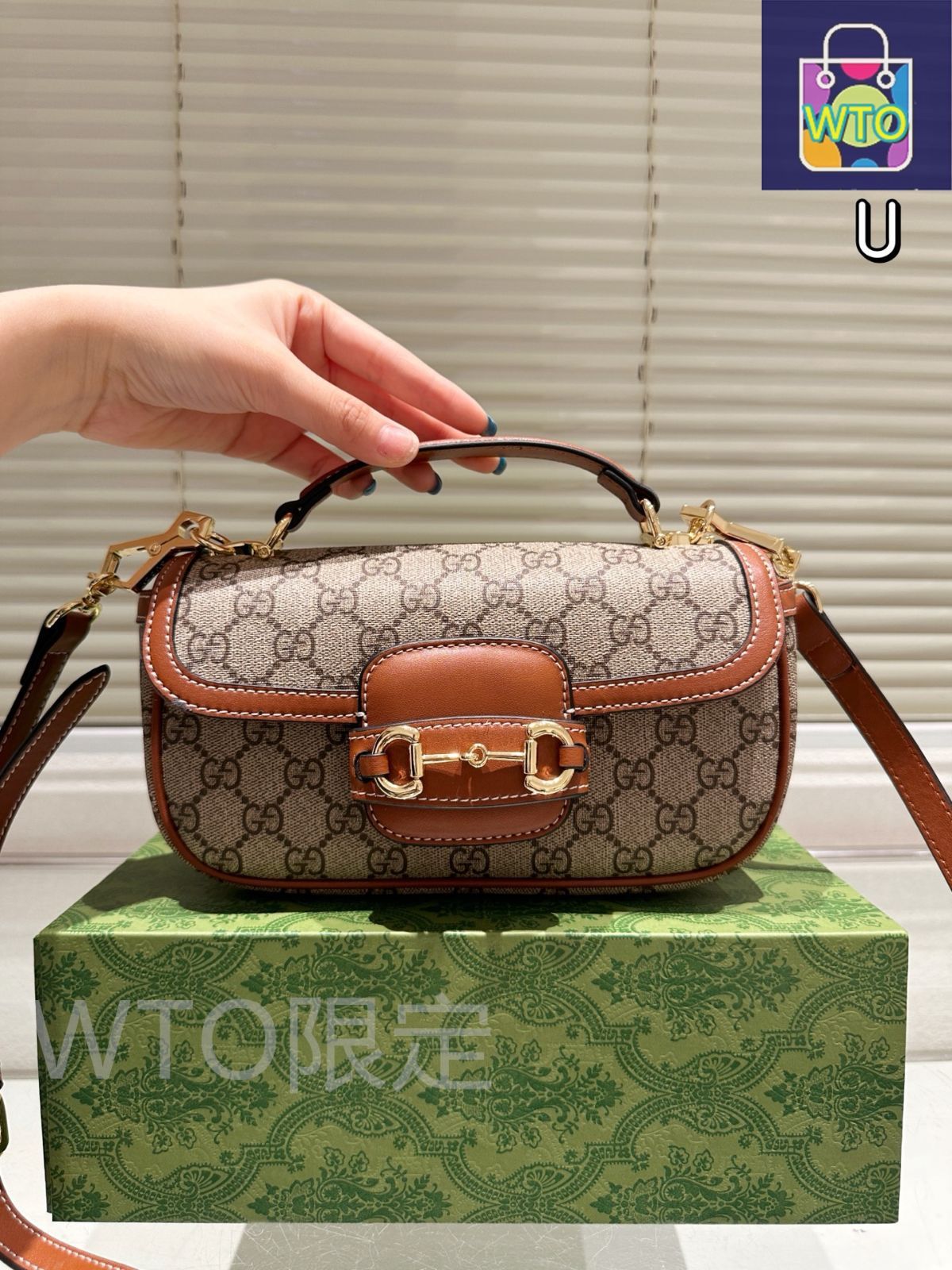 今日特価】Gucci 1955 Mini Vintage Top Handle Saddle Bag グッチ