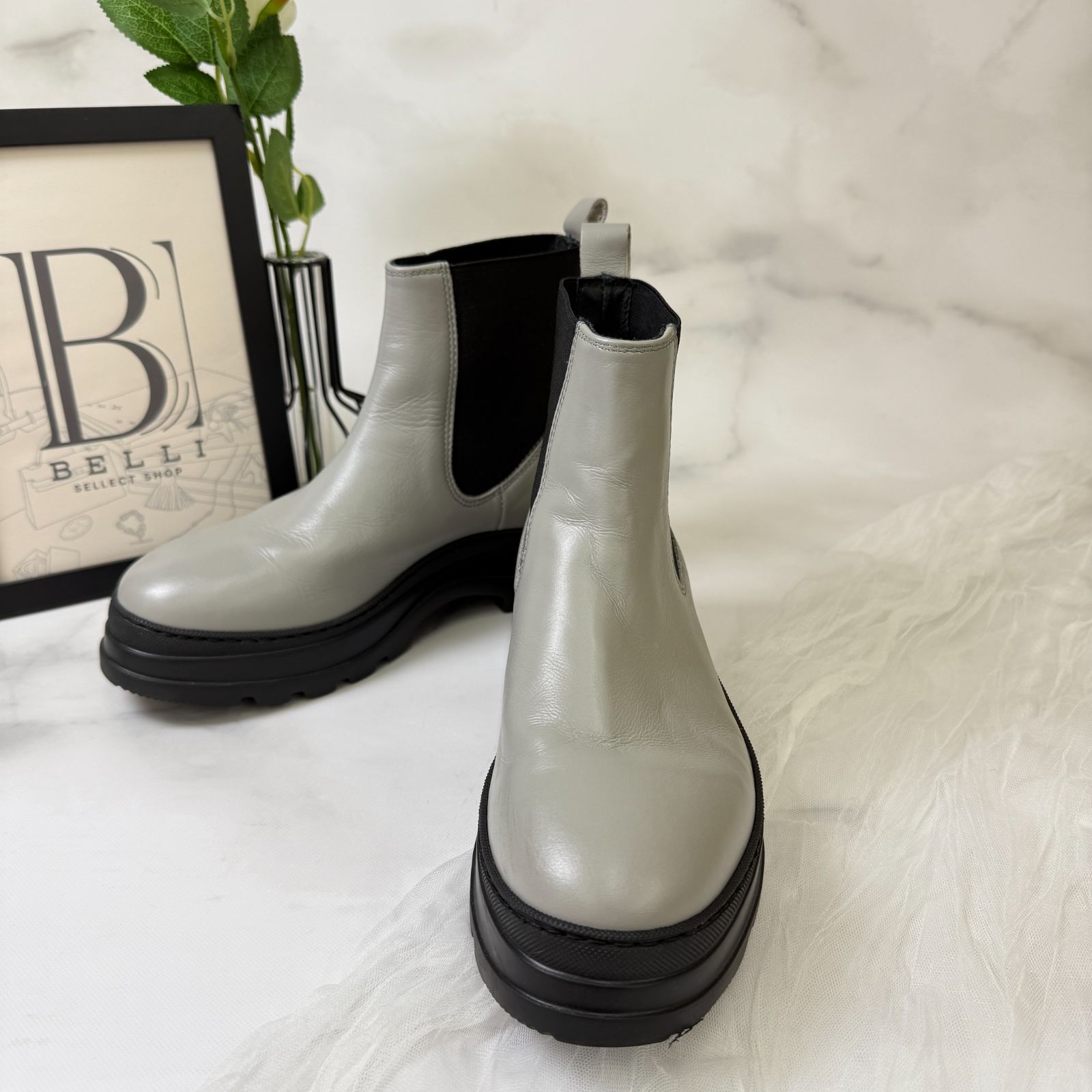 鑑定済み 】ペリーコサニー サイドゴアブーツ 36 ( 23cm程度 ) グレー