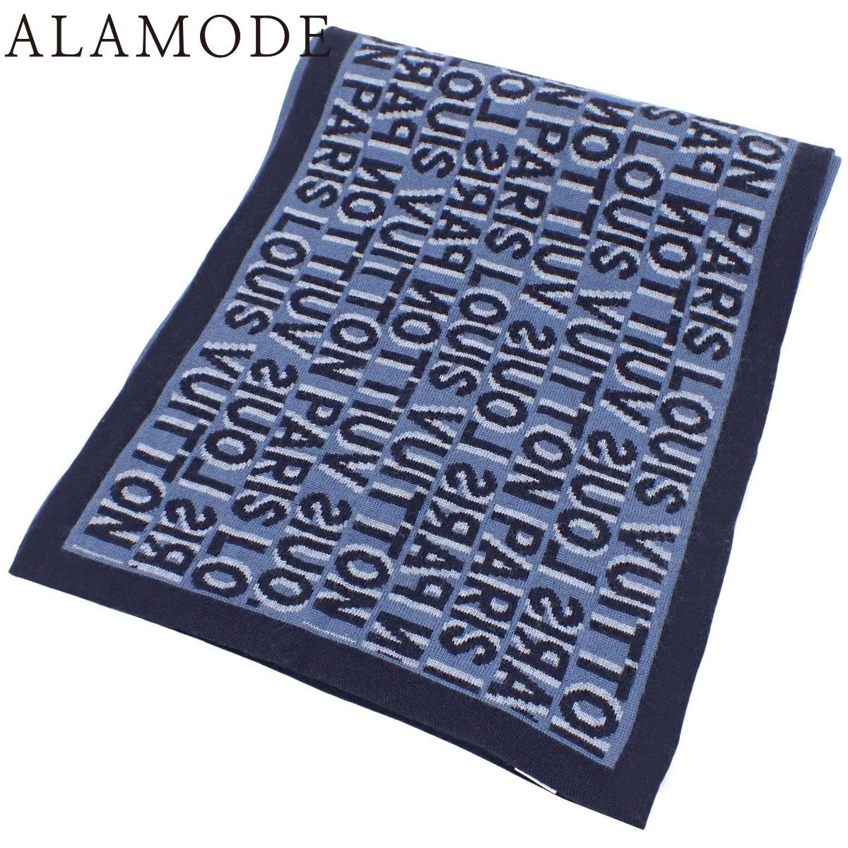 ルイヴィトン LV マフラー ロゴ ブルー LOUIS VUITTON - 良品 LOUISVUITTON ルイヴィトン モノグラム シャイン