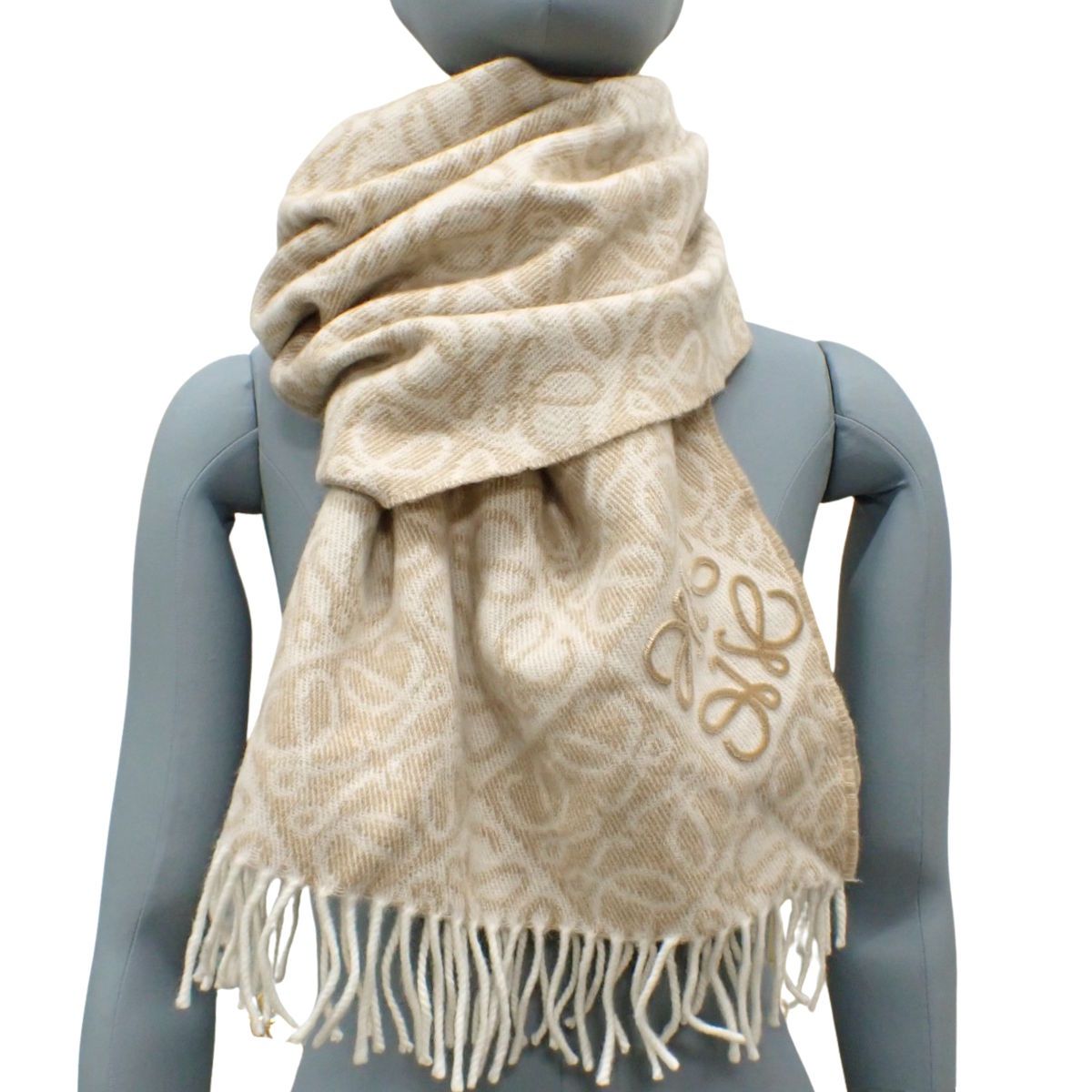 LOEWE(ロエベ) アナグラム スカーフ マフラー ウール カシミヤ