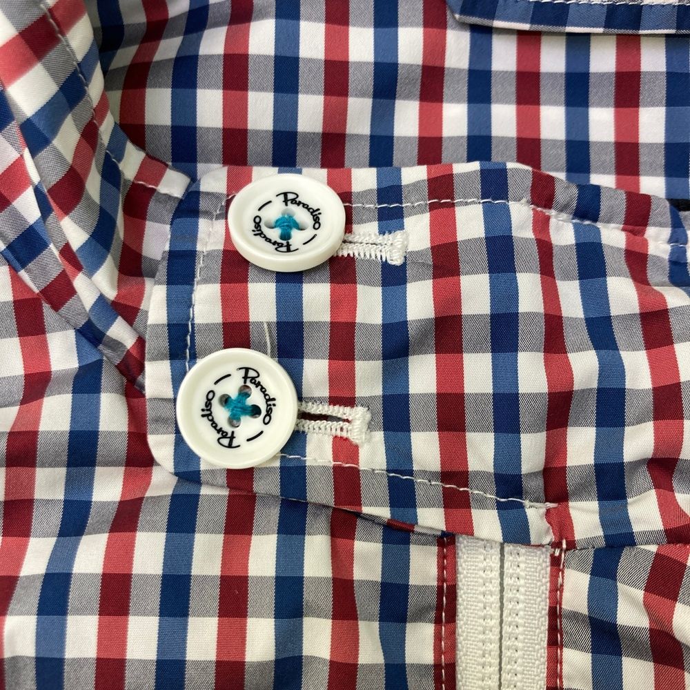 サイズ：LL PARADISO パラディーゾ  長袖 ジップジャケット ギンガムチェック柄 ブルー系 [240101567091] ゴルフウェア メンズ ストスト PARADISO パラディーゾ 中綿ジャケット ホワイト系 サイズ：L ランク サイズ：LL PARADISO パラディーゾ 中綿 ジップジャケット グレー系