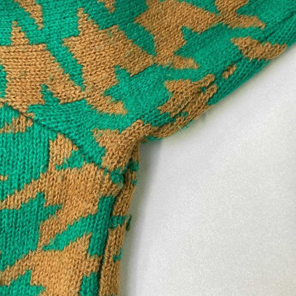 サイズ：2 PEARLY GATES パーリーゲイツ ニットセーター 総柄 グリーン