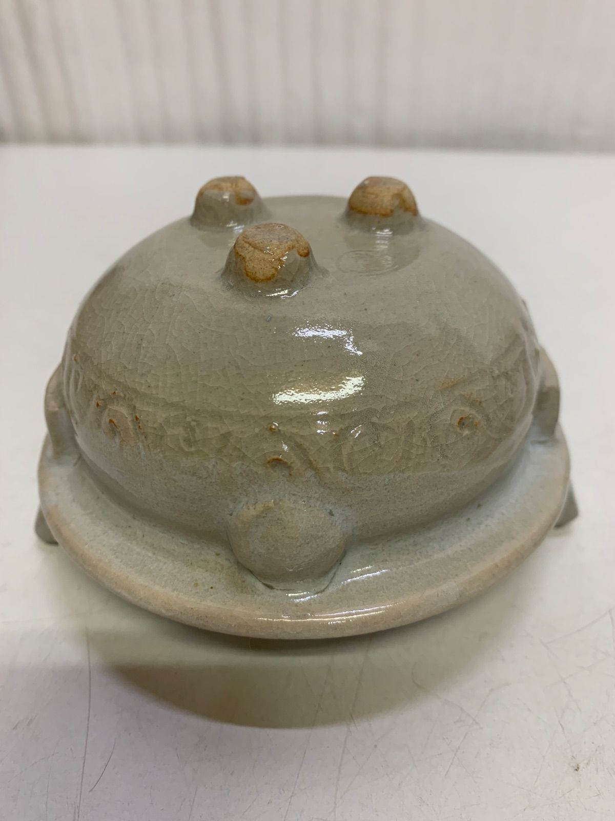 茶道具 香炉 萩焼 野間瑞雲窯 香道具 獅子 三足香炉 骨董 共箱 未使用