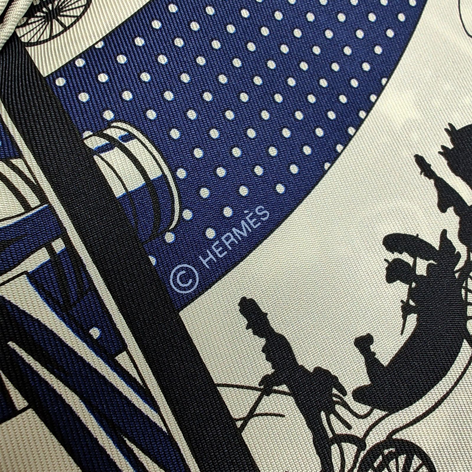 新品同様】エルメス シルクバンダナ 車輪でめぐるパリ・バンダナ