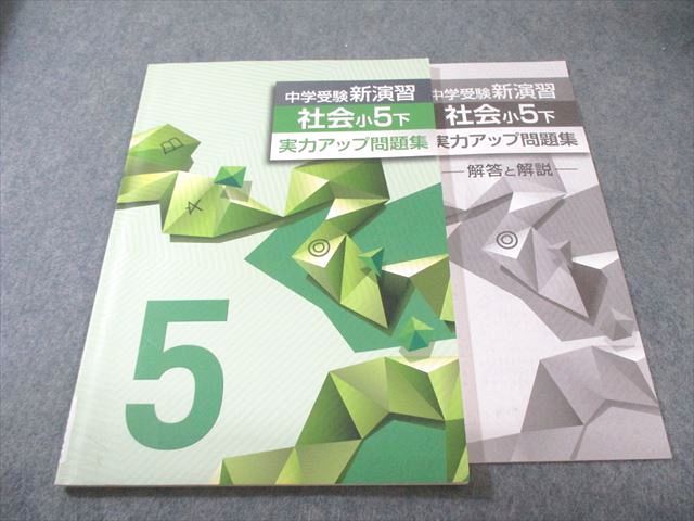 塾専用 小5 中学受験新演習 実力アップ問題集 社会 下 状態良品 010m5C