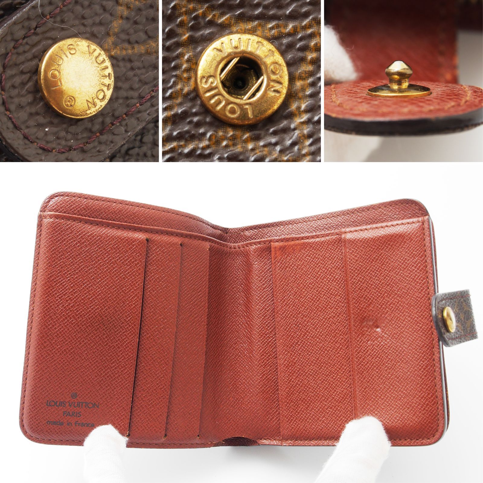 極美品】 ルイヴィトン モノグラム コンパクトジップ 二つ折り財布