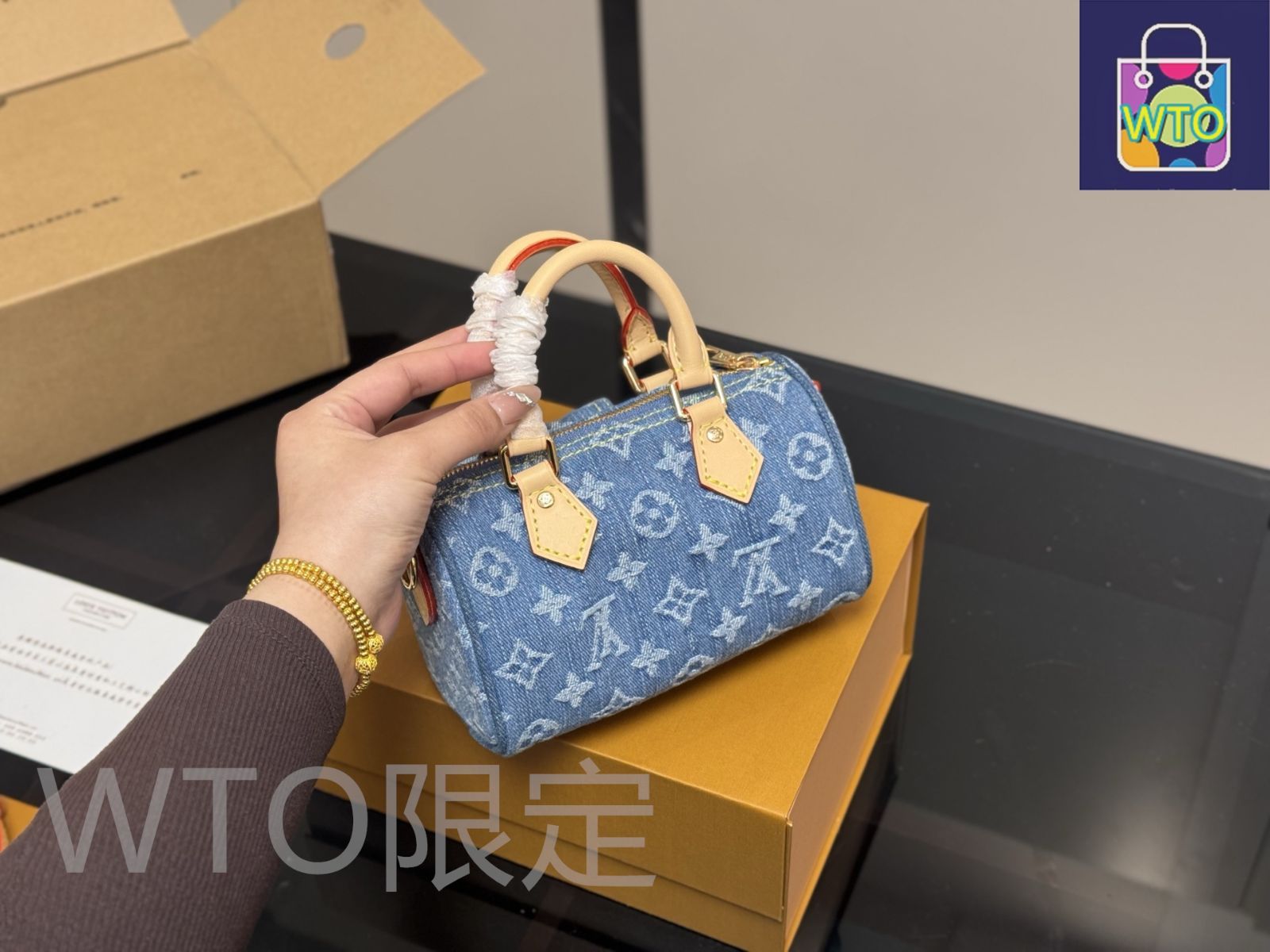 今日特価】Louis Vuitton Nano Speedy Denim ルイ ヴィトン デニム