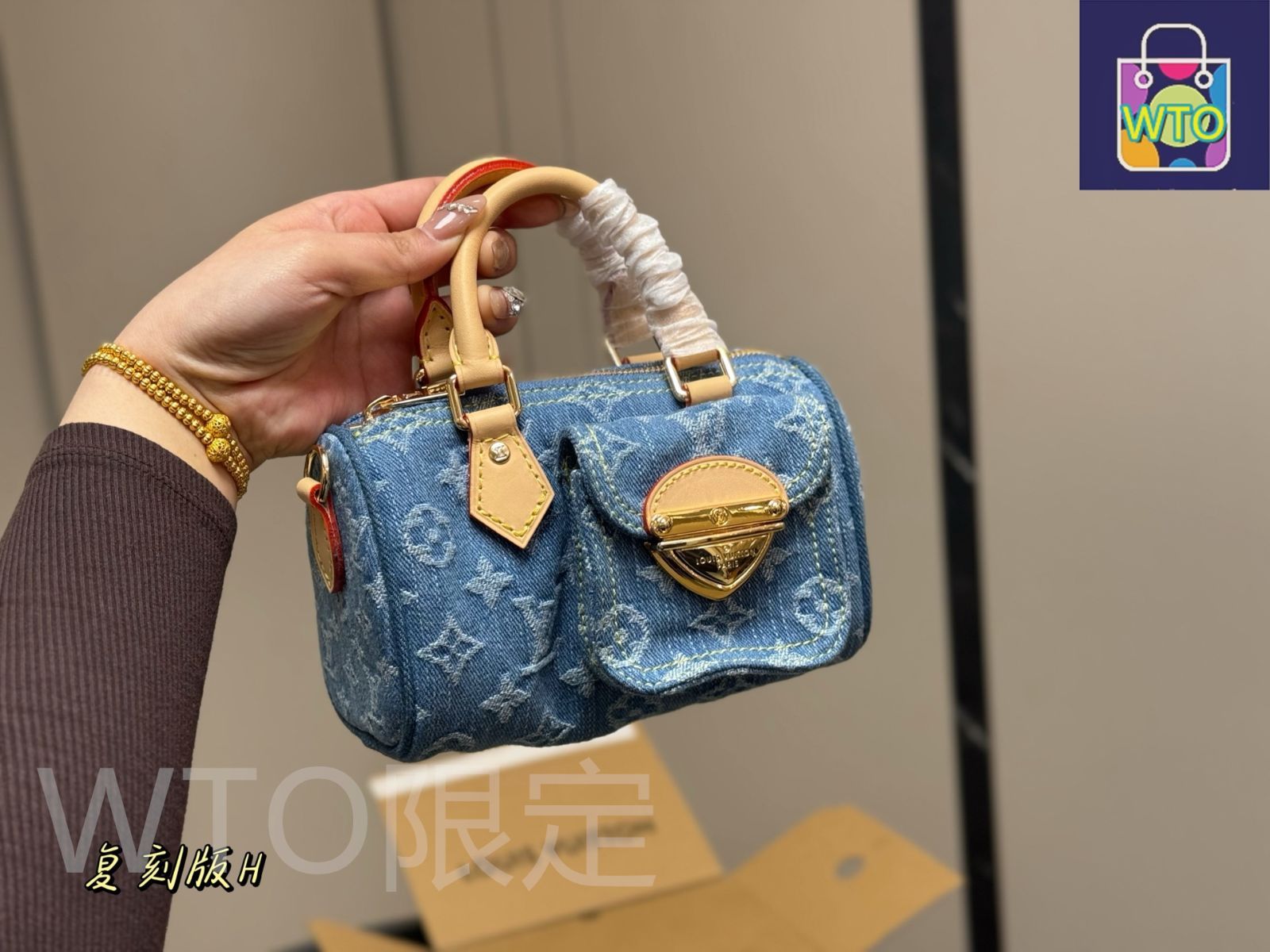 今日特価】Louis Vuitton Nano Speedy Denim ルイ ヴィトン デニム