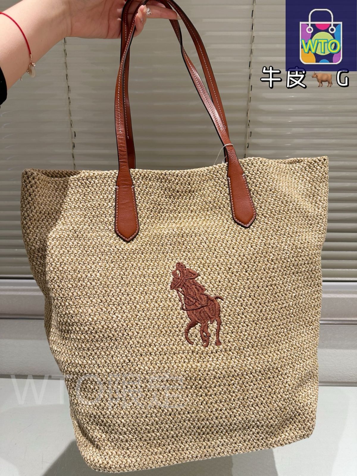 今日特価】Polo Ralph Lauren African Raffia Tote Bag ポロ ラルフ