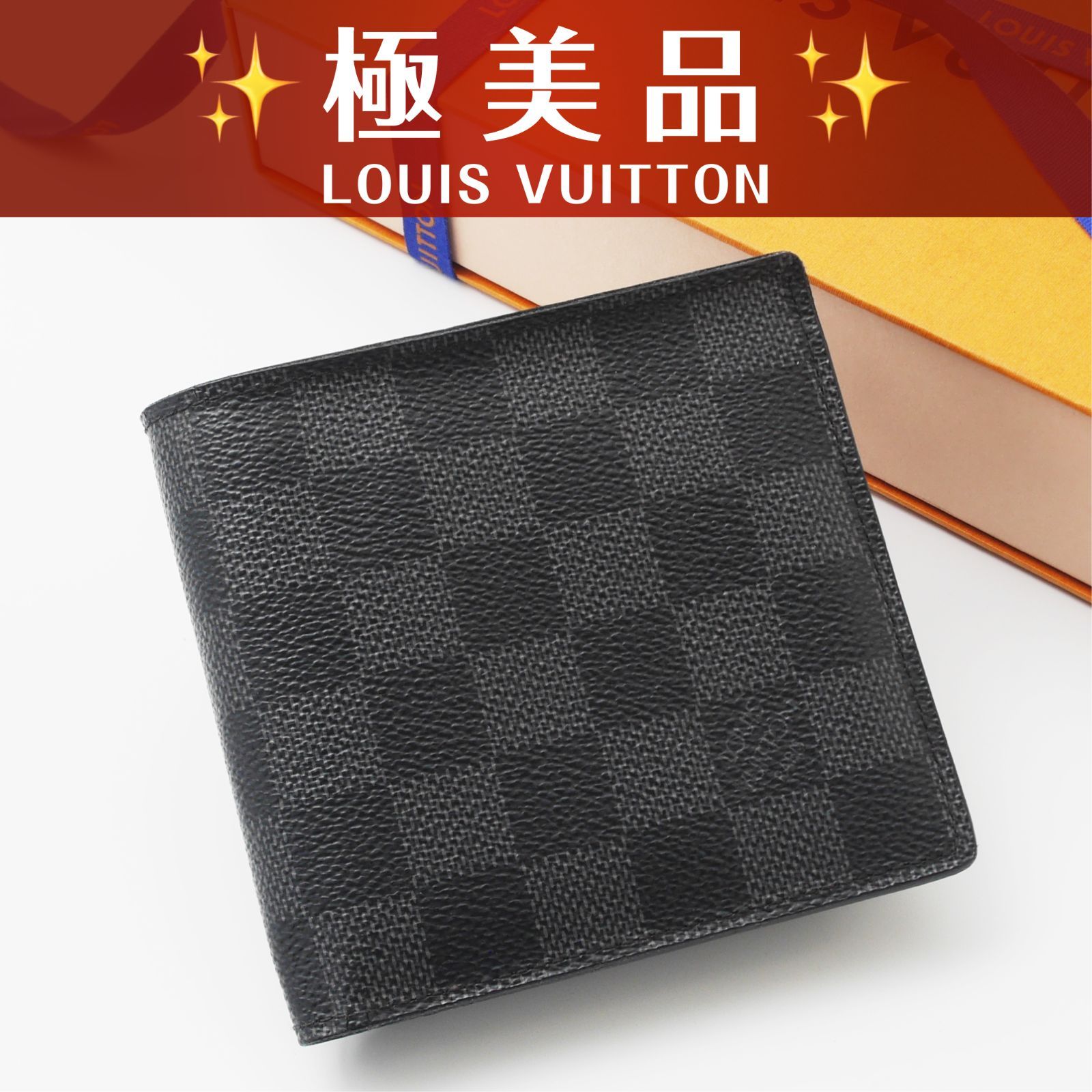 極美品】 ルイヴィトン ダミエグラフィット ポルトフォイユ マルコ 二