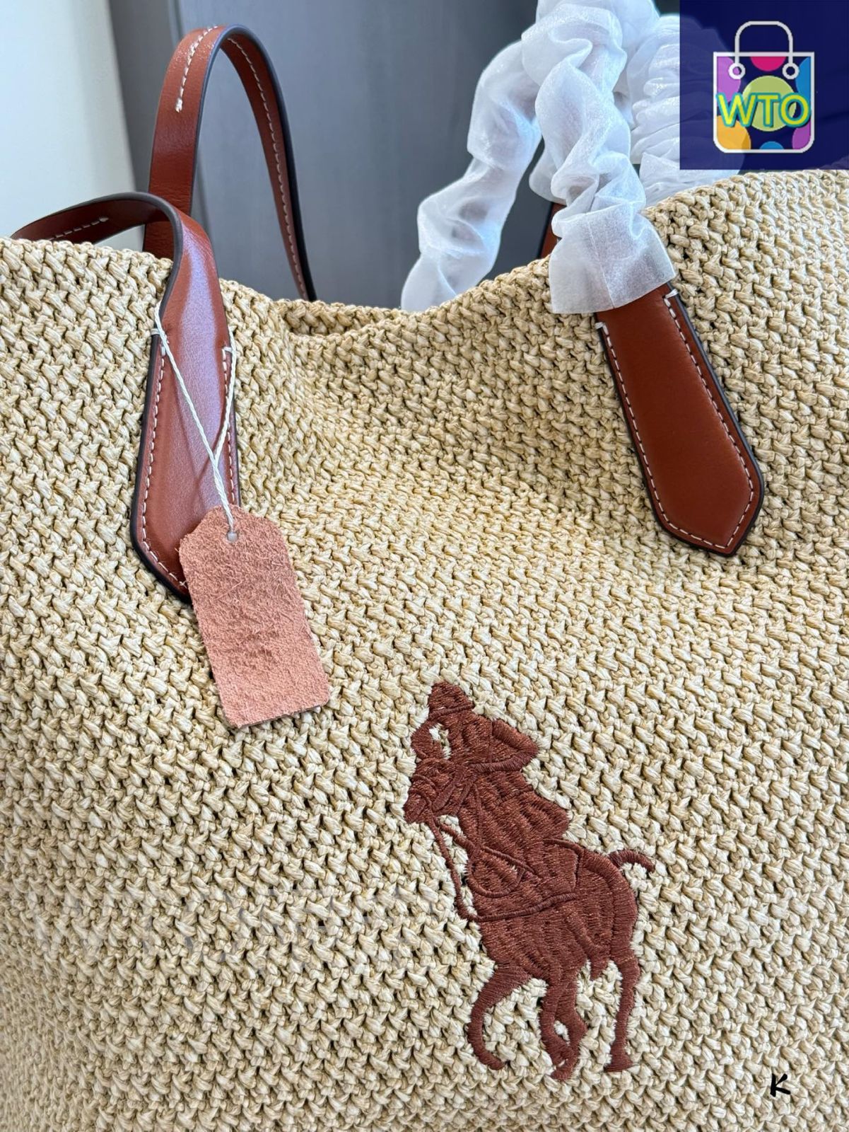 【新品未使用】Lauren Ralph Lauren ラフィアバッグ 新品未使用】Lauren Ralph Lauren ラフィアバッグ