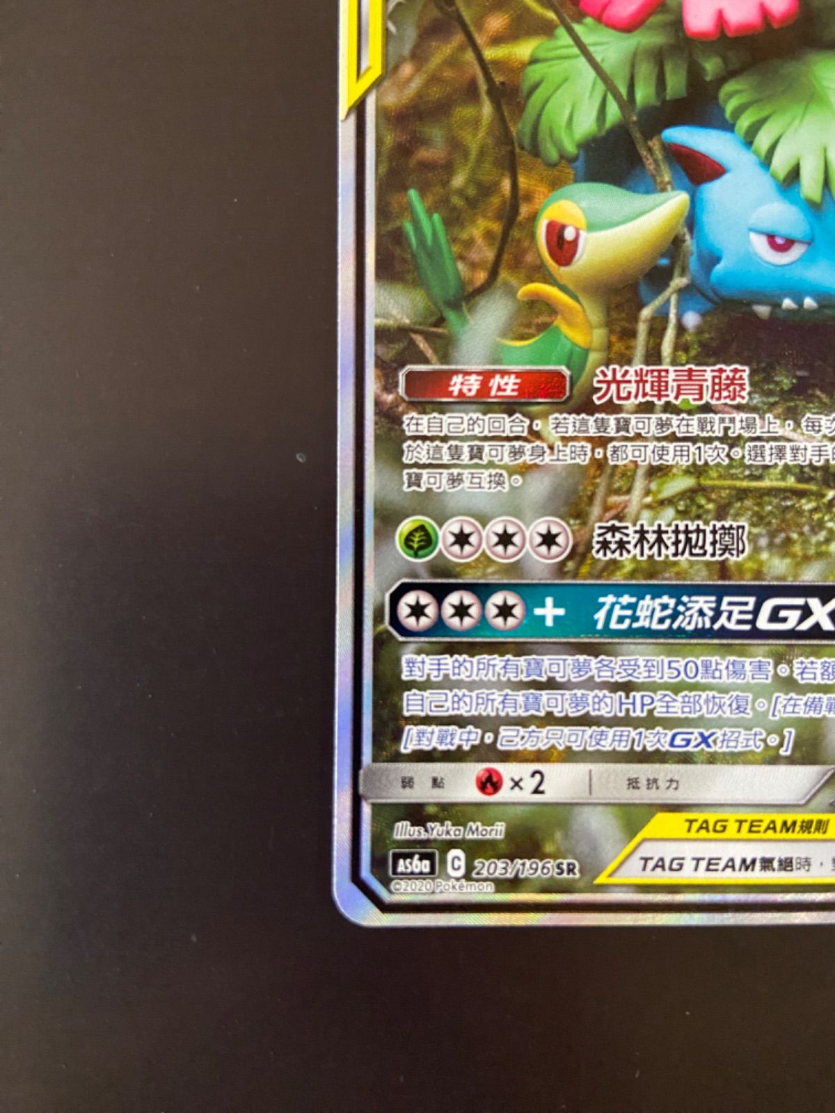ポケモンカード AS6a 203/196 SR フシギバナ＆ツタージャGX 台湾語版