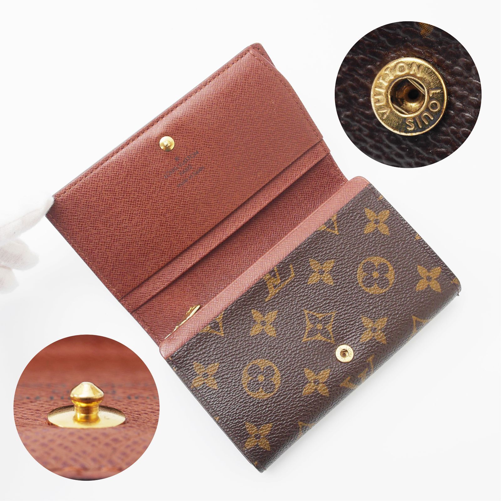 訳あり極美品】 ルイヴィトン モノグラム ポルトフォイユトレゾール 二