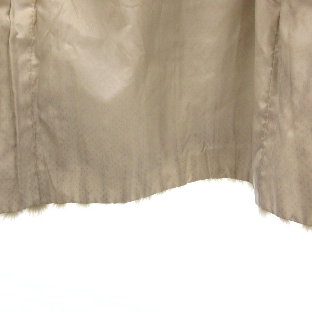 【中古】ノーブランド フォックスファーコート 毛皮 ミドル丈 ストライプ 白 ホワイト /JS ■GY11 レディース ノーブランド フォックスファーコート 毛皮 ミドル丈 ストライプ 白