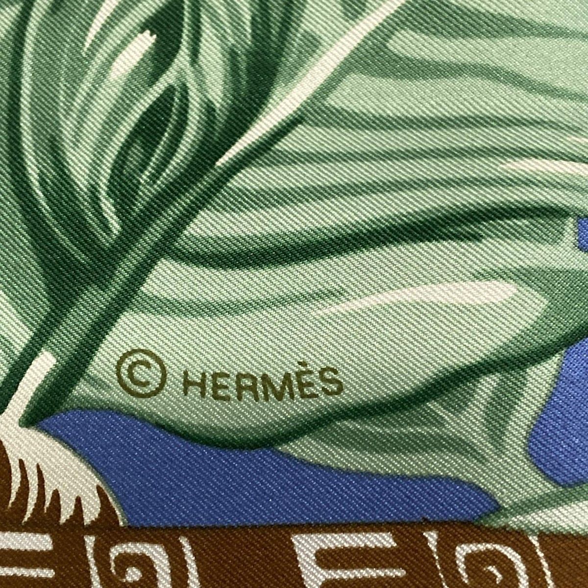 HERMES(エルメス) スカーフ美品 カレ140 ライトブルー×グリーン×マルチ