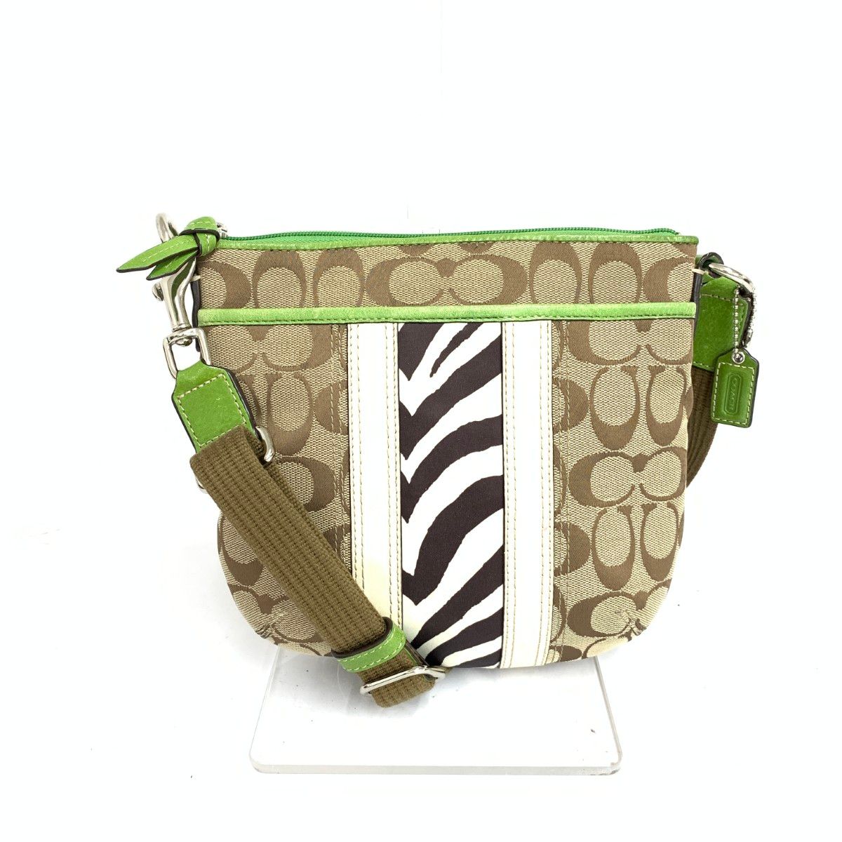 COACH コーチ ミニショルダーバッグ ゼブラ ストライプ シグネチャー  