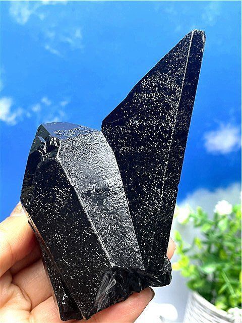 AAA級【魔除け】◇天然モリオン(黒水晶）クラスターB88C6/56C28C