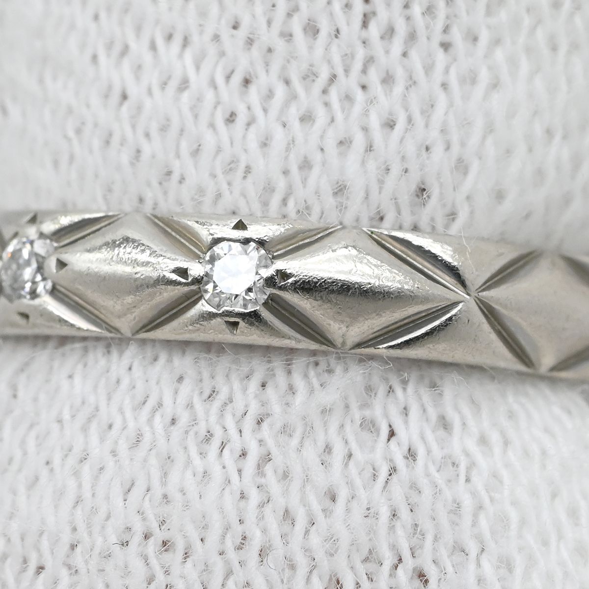 シャネル CHANEL リング 指輪 マトラッセ Pt950 プラチナシルバー #45