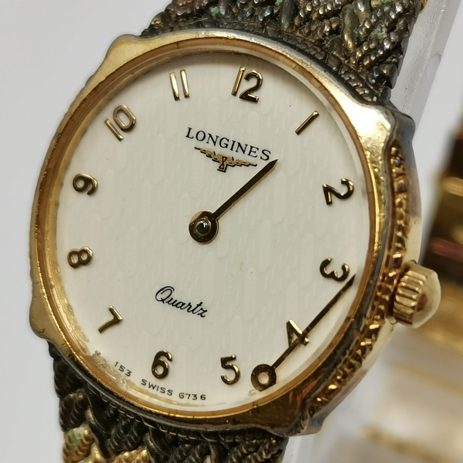 ロンジン クォーツ レディース ゴールド 腕時計 電池ないため動作
