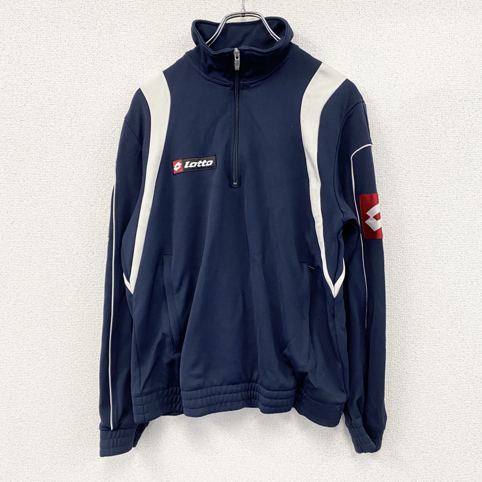 古着 used Lotto ロット ハーフジップトラックジャケット/ジャージ 紺