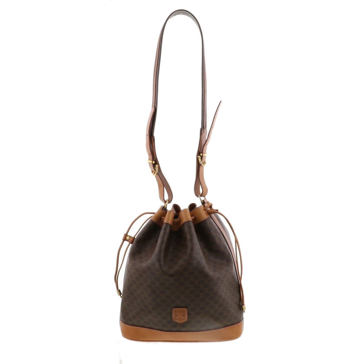 CELINE セリーヌ ワンショルダー 巾着 マカダム柄 ショルダーバッグ 