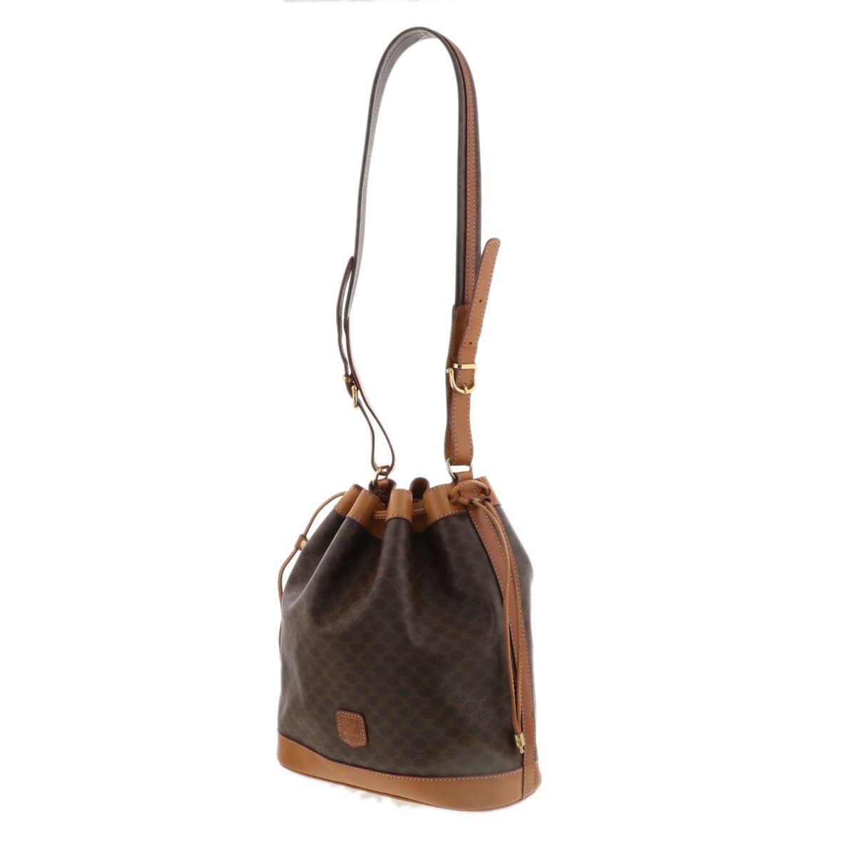 CELINE セリーヌ ワンショルダー 巾着 マカダム柄 ショルダーバッグ 