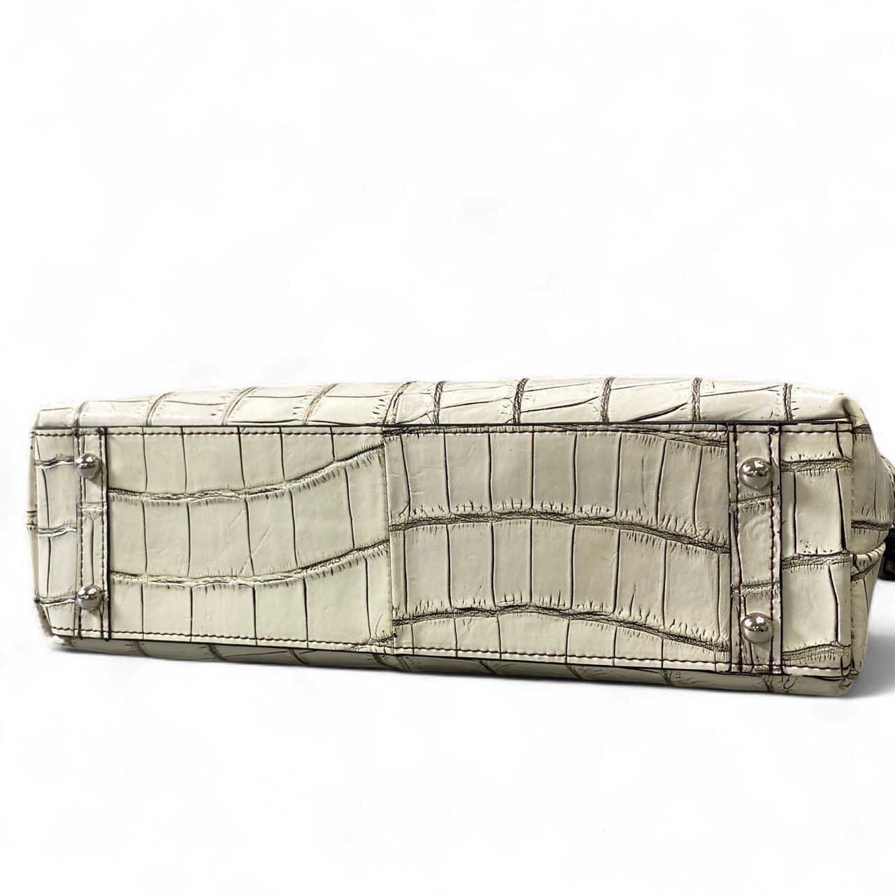 ak18 JRA認定 クロコダイル 2way ハンドバッグ ショルダーバッグ 目地