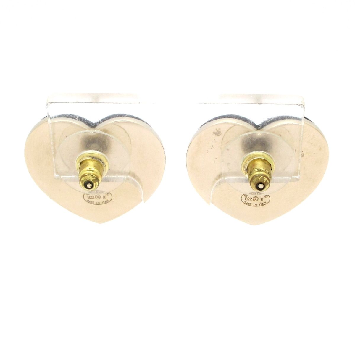 CHANEL(シャネル) ピアス美品 - レザー 黒×ゴールド ハート - メルカリ