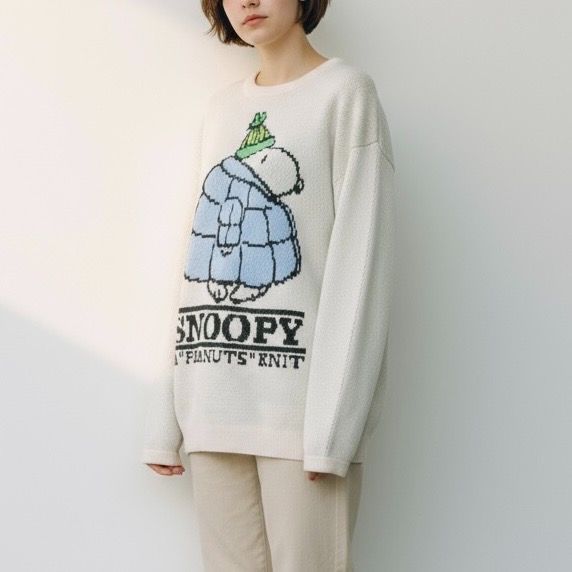 【送料無料】 スヌーピー PEANUTS ニット セーター 長袖 ピーナッツ ピーナツ SNOOPY SEQUENZ シークエンズ キャラクター コラボ グッズ メンズ レディース ユニセックス アイボリー チャコール グレー 新品 スヌーピー PEANUTS ニット セーター 長袖 ピーナッツ ピーナツ