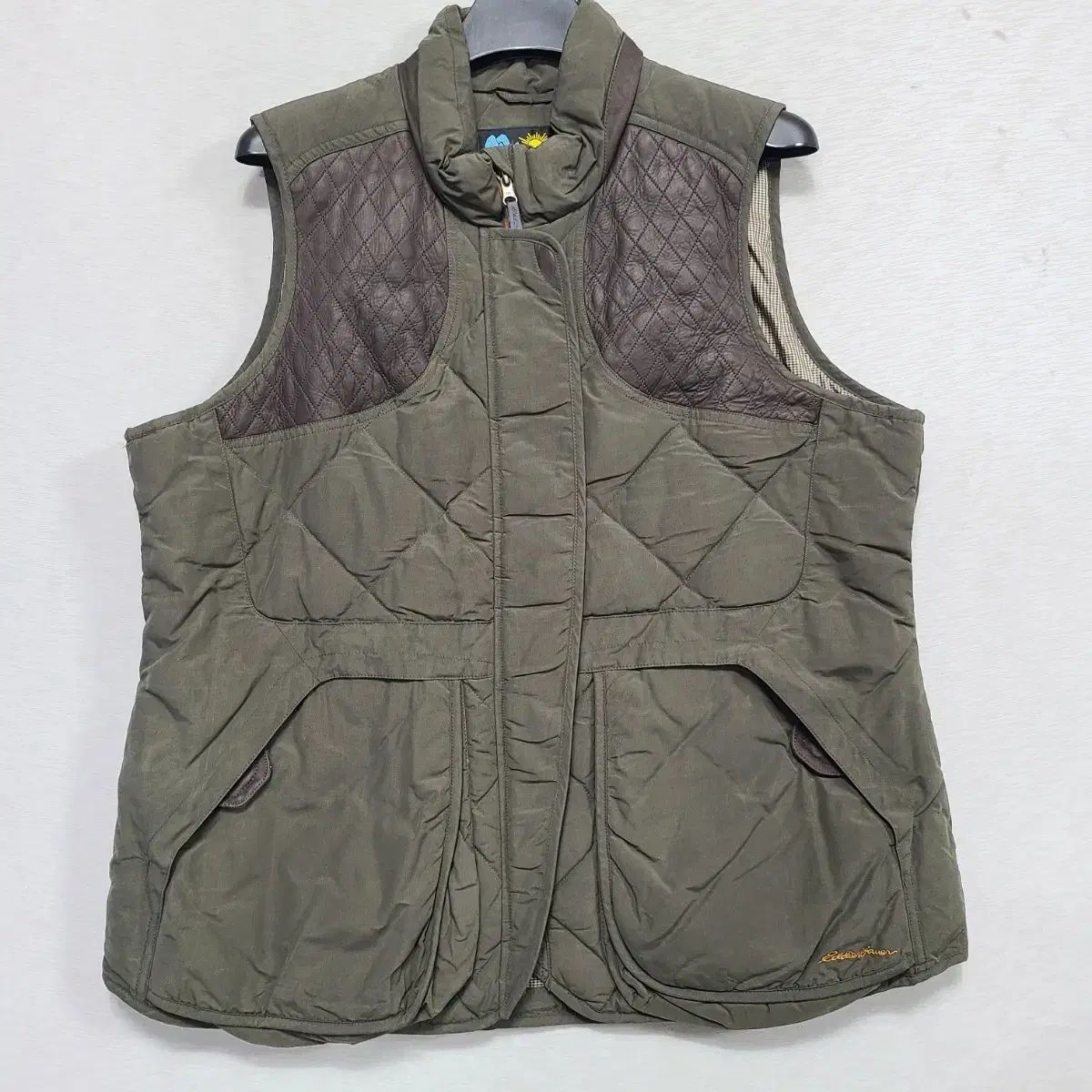 エディー・バウアー カーキ ダウンベスト レディース 100-102 古着 60s