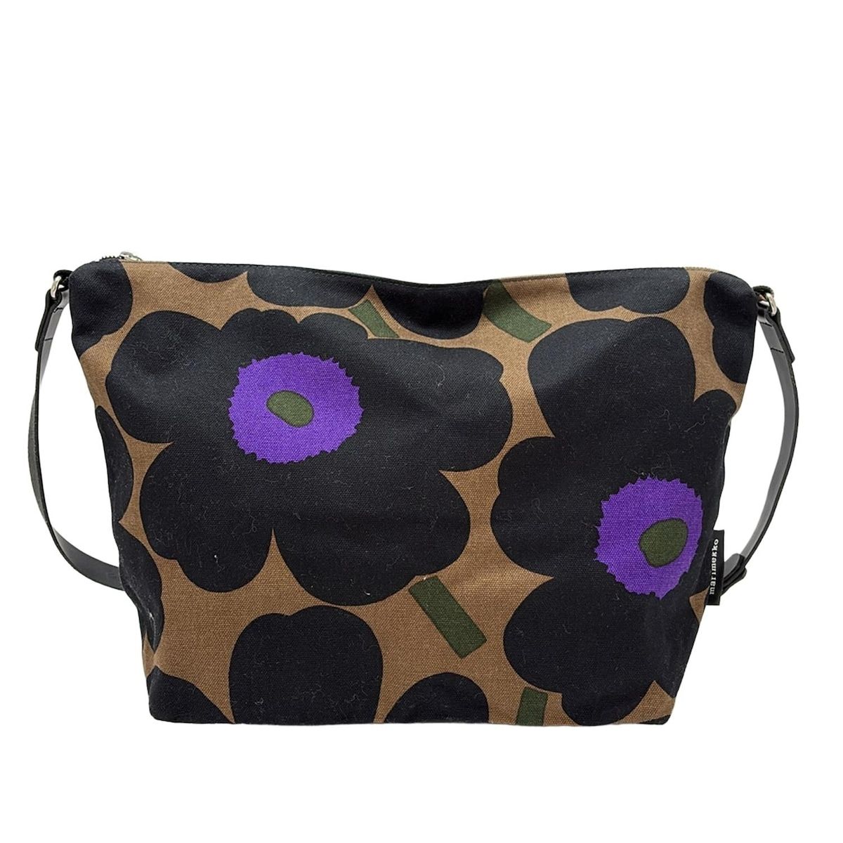 marimekko(マリメッコ) ショルダーバッグ美品 - 黒×ダークブラウン 