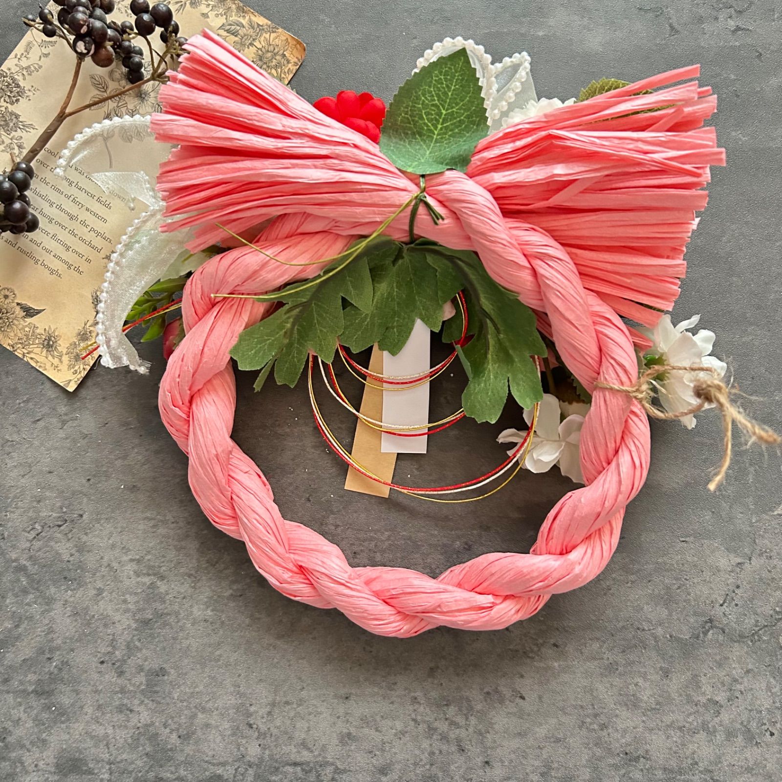 No.150 しめ縄リースお正月飾り 玄関リース しめ飾り お正月