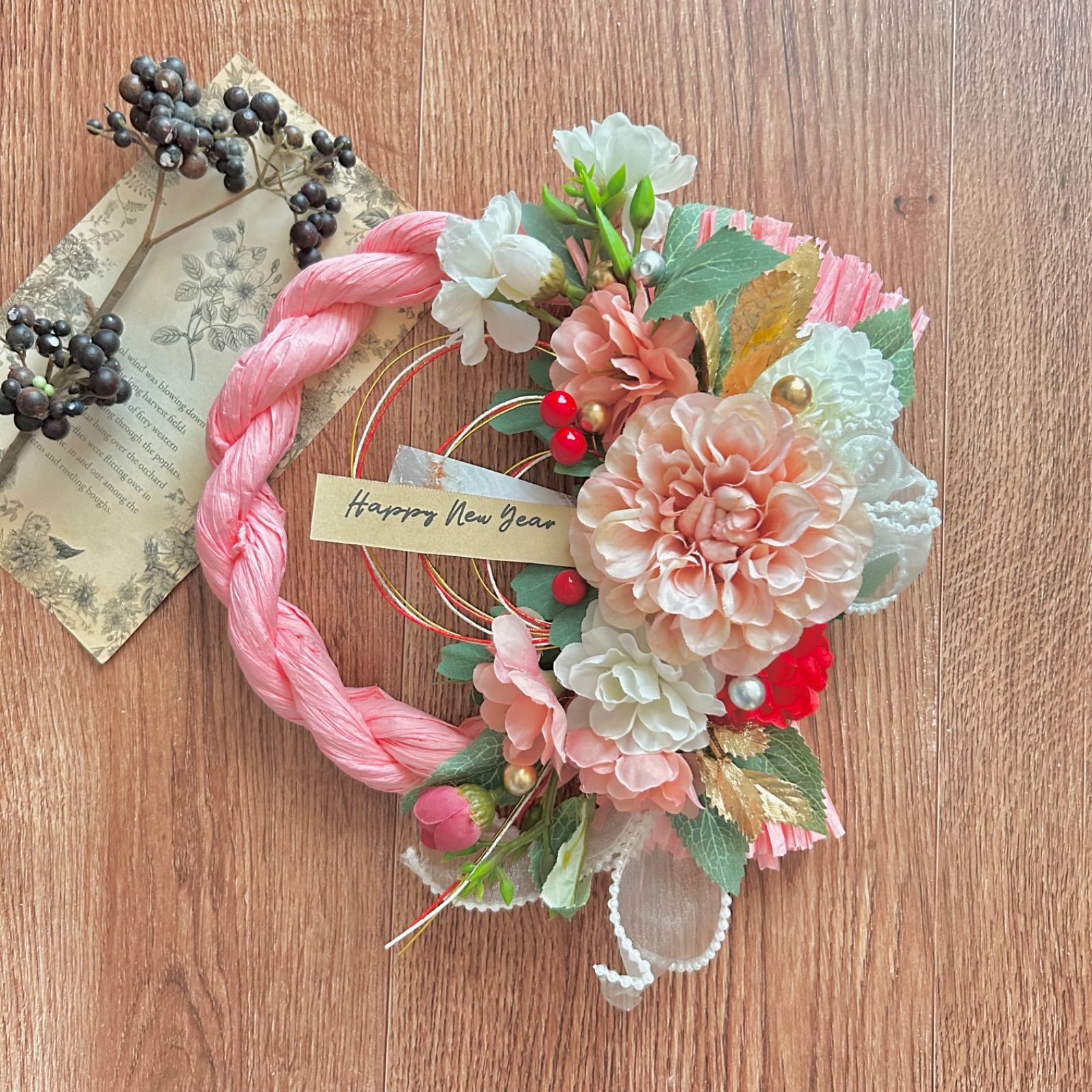 No.150 しめ縄リースお正月飾り 玄関リース しめ飾り お正月