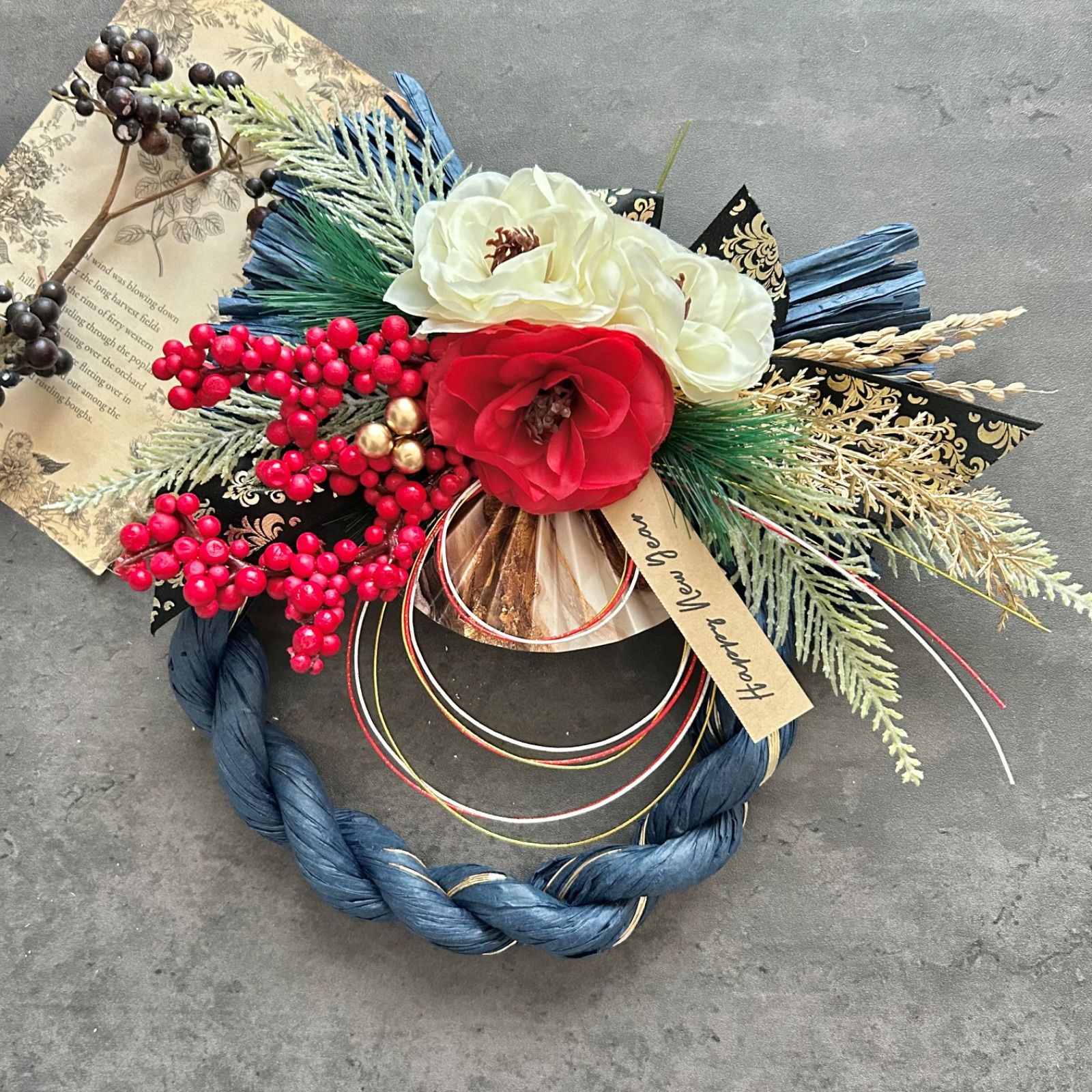 No.148 しめ縄リースお正月飾り 玄関リース しめ飾り お正月